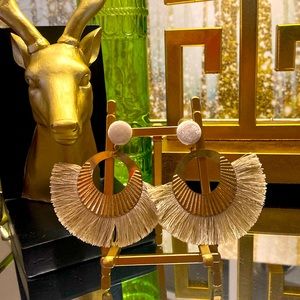 Statement Fringe Earrings - Gold